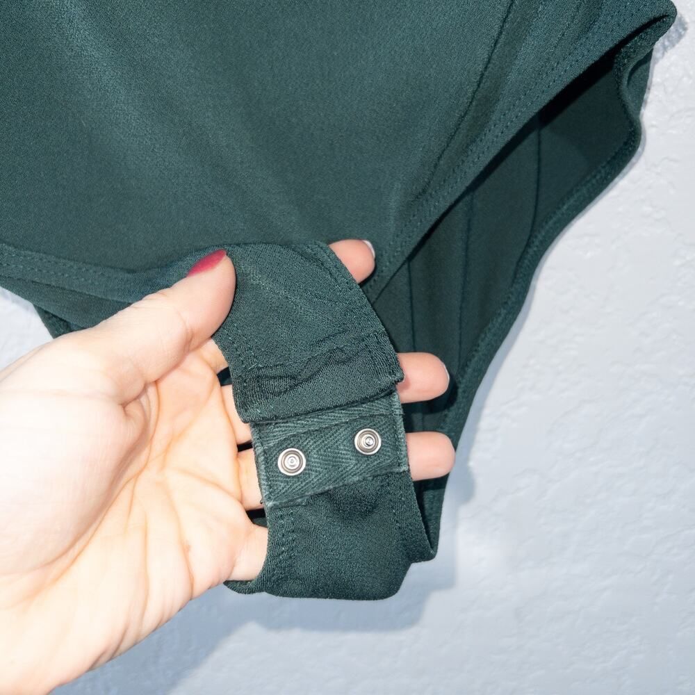 ModCloth Green Suits You Well Faux Wrap Bodysuit Size Large - Picture 5 of 7